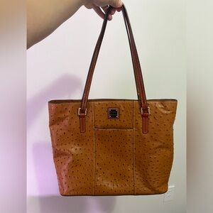 Dooney & Bourke Orange/brown leather shoulder purse used